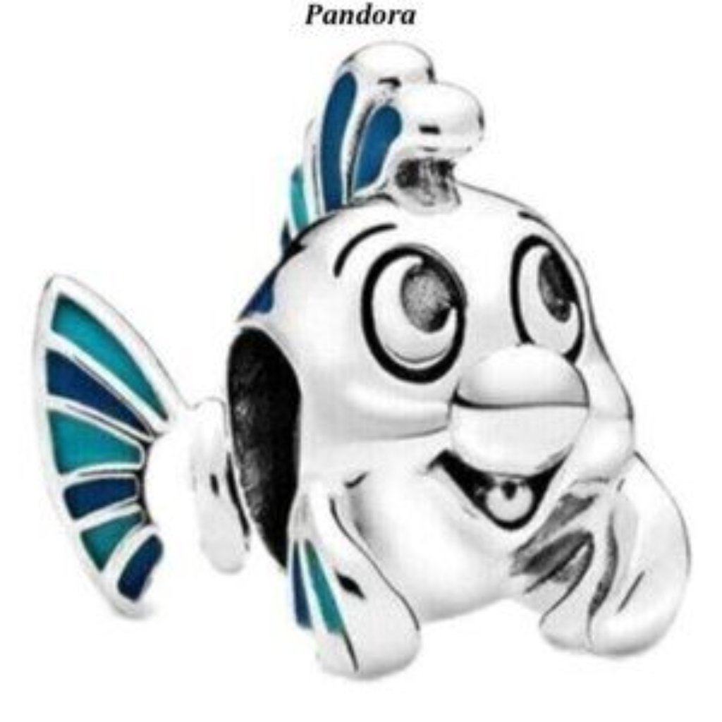 The Little Mermaid Flounder Charm Charm Fit Pandora Bracelet S925 Silver 31$